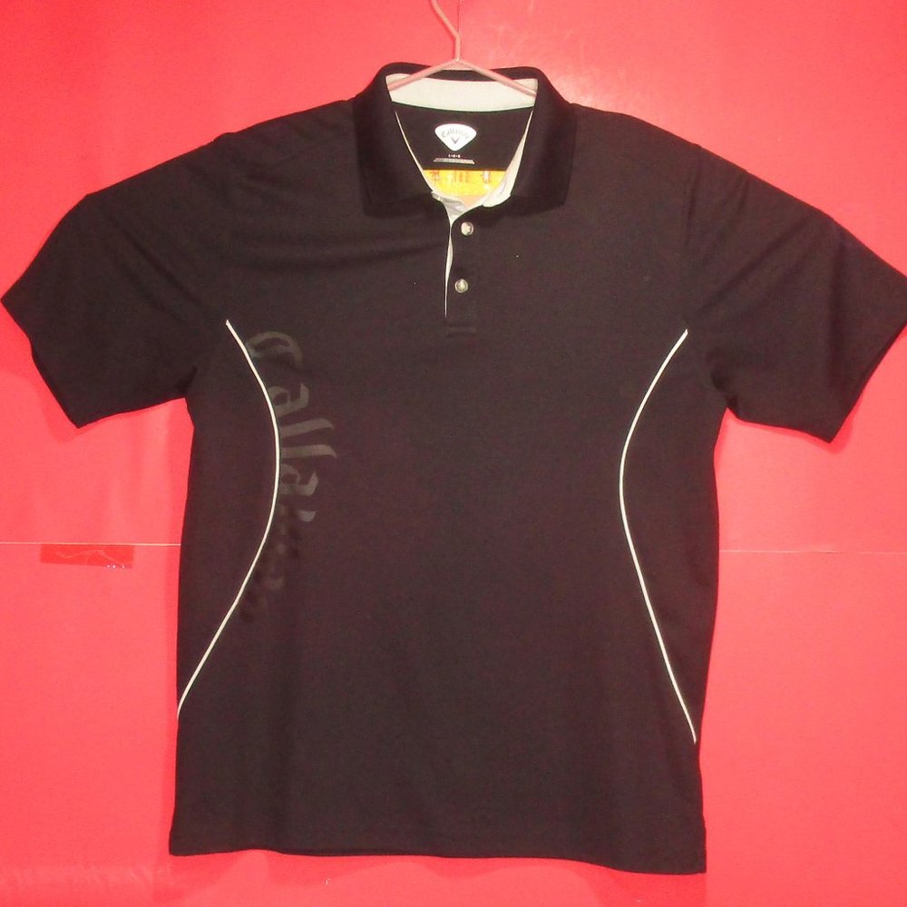 CALLAWAY Mens Black Polo Shirt Size L